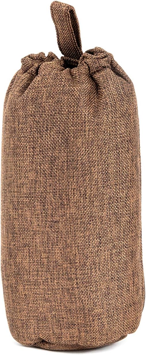 Nickel Bags Padded Drawstring Duffle Tube, Hemp Protective Sling Bag with Soft Velour Interior, Breakable-Safe Storage for Glass & Gear, Durable Zipper & Strap (10 Inch, Brown)