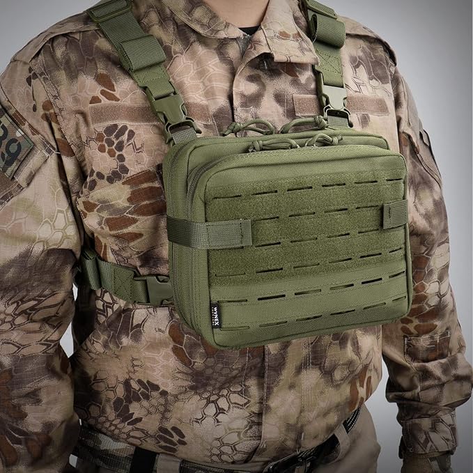 WYNEX Tactical Molle Admin Pouch of Double Layer Design, Admin Pouches Molle Attachment Military Medical EMT Organizer with Map Pocket EDC EMT Pack IFAK Tool Holder Universal U.S.A Patch Included