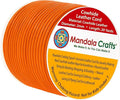 Mandala Crafts Round Genuine Orange Leather Cord for Jewelry Making – 2mm Cowhide Leather Rope String Lace for Kumihimo – 20 Yards Cowhide Craft Cording Spool