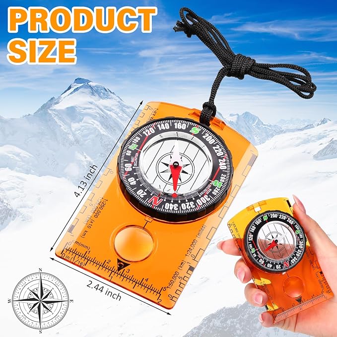 Geiserailie Orienteering Compass Bulk Navigation Map Reading Compass for Kids Hiking and Survival Outdoor Exploring, Party Favor Toy