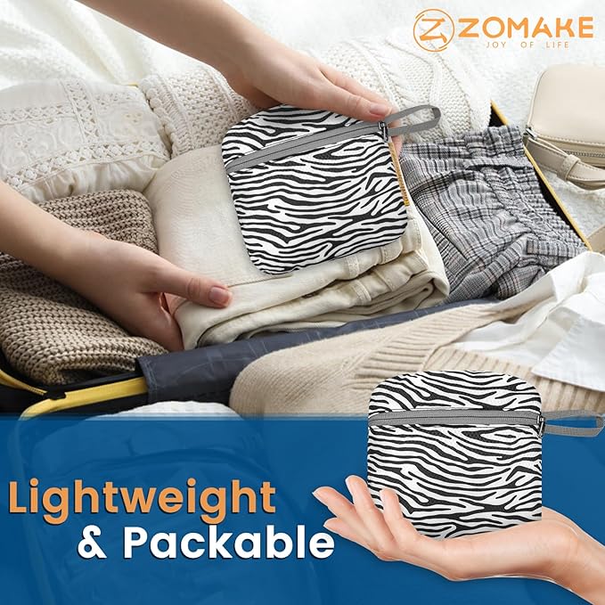 ZOMAKE Ultra Lightweight Packable Backpack 25L - Foldable Hiking Backpacks Water Resistant Small Folding Daypack for Travel(Zebra print)