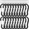 sprookber 2" Small Carabiner Clip, D Ring Caribeener, Spring Snap Hook for Keychain Multipurpose, Set of 20