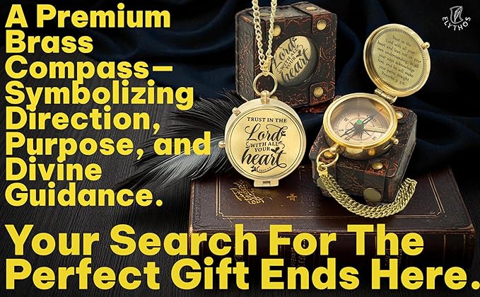 Handmade Brass Antique Compass with Leather Case – Vintage Finish Functional Pocket Navigation Tool for Travel, Hiking & Gift