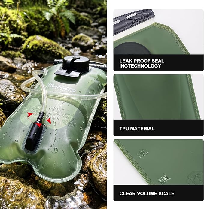 Mardingtop Hydration Bladder, 3L Leak Proof Water Reservoir Military Hydration Pack for Hiking Biking Cycling Running Climbing Camping