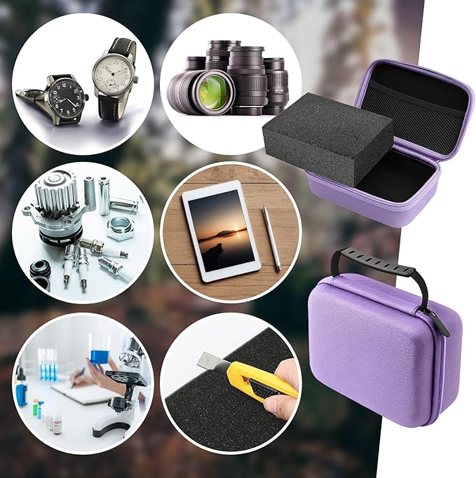 Relaxweex EVA Hard Case with Customizable Foam 13.5 x 9.8 x 5.5 Inch Protective EVA Carrying Case Shockproof Outdoor for Camera, Digital Products, Electronic Instruments with Knife, Purple