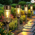 LETMY 4 Pack Brown Solar Pathway Lights Outdoor, Bright Solar Lights Outdoor Waterproof IP65, Solar Garden Lights Outdoor for Yard Walkway Driveway Landscape Garden Decor (Bronze)
