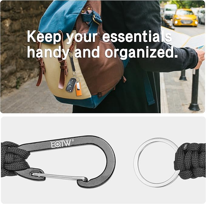 EOTW Paracord Keychain for Men Women Paracord Carabiner Backpack Keychain with Aluminum Clip for Camping Hiking Outdoor Gear