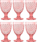 Hobnail Acrylic Wine Glass - Pink - 17 oz - Set of 6