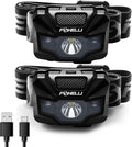 Foxelli USB‑C Rechargeable LED Headlamp – Ultra‑Light 2.4 oz & Bright 180 Lumens – Red/White Light, 5 Modes, IPX5 Waterproof, 40 h Runtime for Trail Running, Camping, Hiking