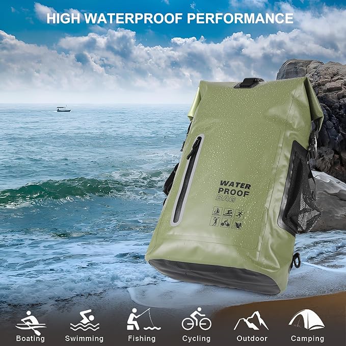 Waterproof Backpack, Waterproof Backpack That Can Float, Suitable for Kayaking And Beach Activities, Outdoor Moisture-Proof Bag