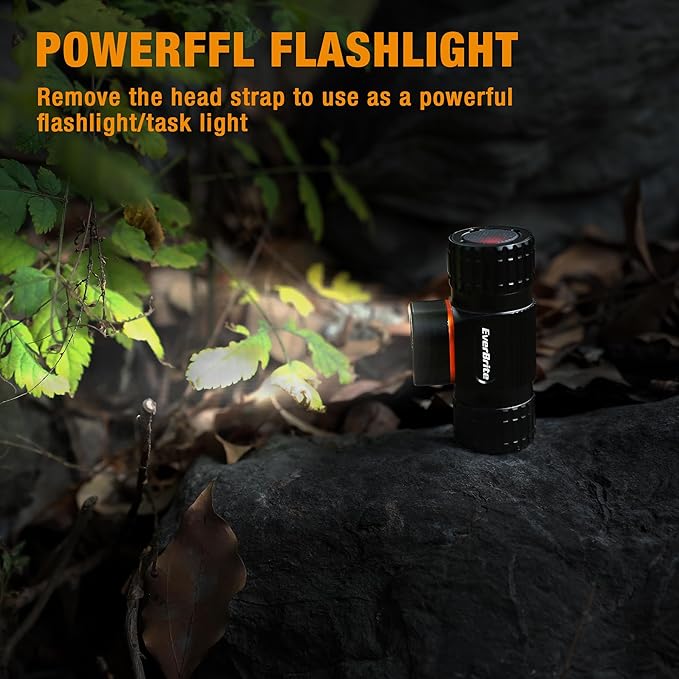 EverBrite Rechargeable Headlamp, 500 Lumen LED Rechargeable Headlight with 4 Light Modes, Magnetic Base and Adjustable Headstrap, Perfect for Camping, Hiking, Caving, Fishing, E101106AE