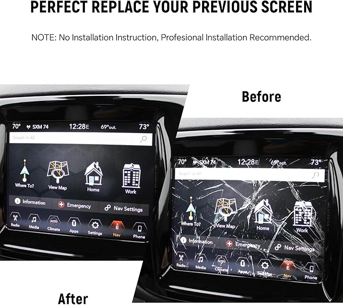 7" Uconnect Screen Replacement LCD Display Digitizer for 2017 2018 2019 2020 Jeep Compass LCD Monitor Screen Radio Navigation Replace TDO-WXGA0700K00033-V2 TDO-WXGA0700K00057-V1