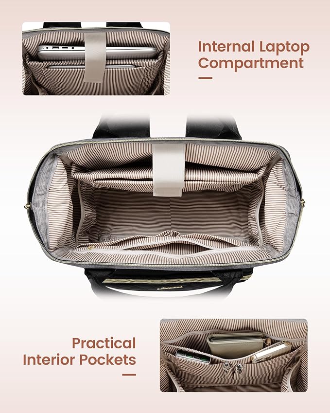 LOVEVOOK Laptop Backpack for Women, 17.3'' Waterproof Nurse Bag Teacher Work Backpack Purse for Women, Travel Computer Backpack for College Office Business Ladies