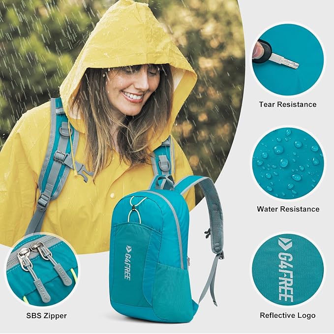 G4Free 24L Lightweight Packable Hiking Backpack Small Sport Travel Daypack Water Resistant for Women Men
