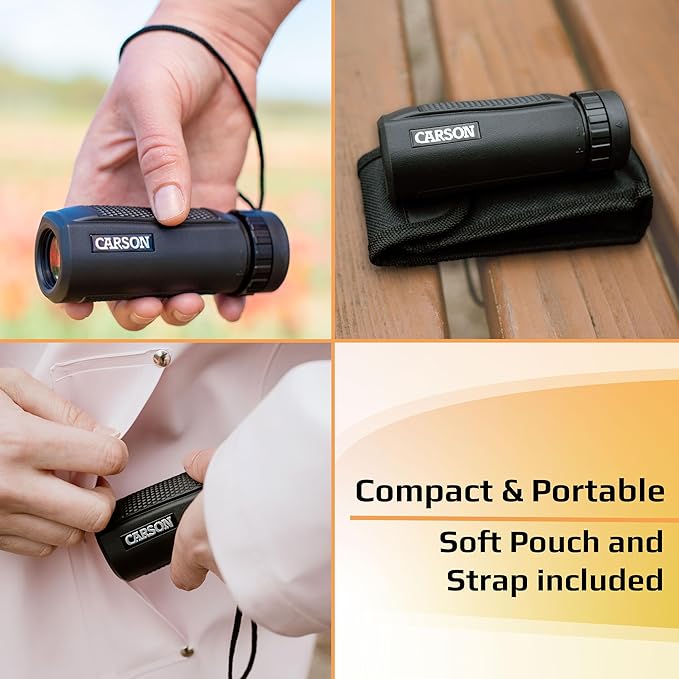 Carson BlackWave 10x25mm Waterproof Monocular, Black (WM-025)