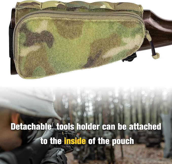 PETAC GEAR Tactical Buttstock Rifle Stock Pack/Adjustable Shell Holder Cheek Rest Pouch for Long Action …