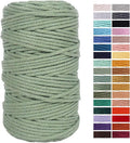 Avocado Green Macrame Cord 4mm x 109Yards,Colored Cotton Rope Craft Cord Colorful Cotton Cord Twine for Wall Hanging Plant Hangers Crafts Knitting Decorative Projects
