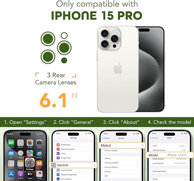 TIESZEN for iPhone 15 Pro Case, Compatible with MagSafe, Built-in Privacy Screen Protector and Camera Protection, Anti Spy Full Body Dustproof Shockproof Hard Phone Case 6.1", Deep Green