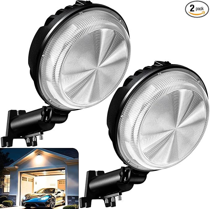 150W 2 Pack 20000LM Dusk to Dawn Outdoor Lighting, LED Barn Lights Outdoor with 150° Adjustable Photocell Pole Light 6500K Flood Light, IP66 Waterproof Area Street Light for Garage Yard