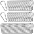 150 Pack 2" Heavy Duty Carabiner Clips, M5 Sliver Galvanized Steel Spring Snap Hooks, Rust-Resistant Keychain Clips for Hammock, Camping, Hiking, Fishing, Swing Set