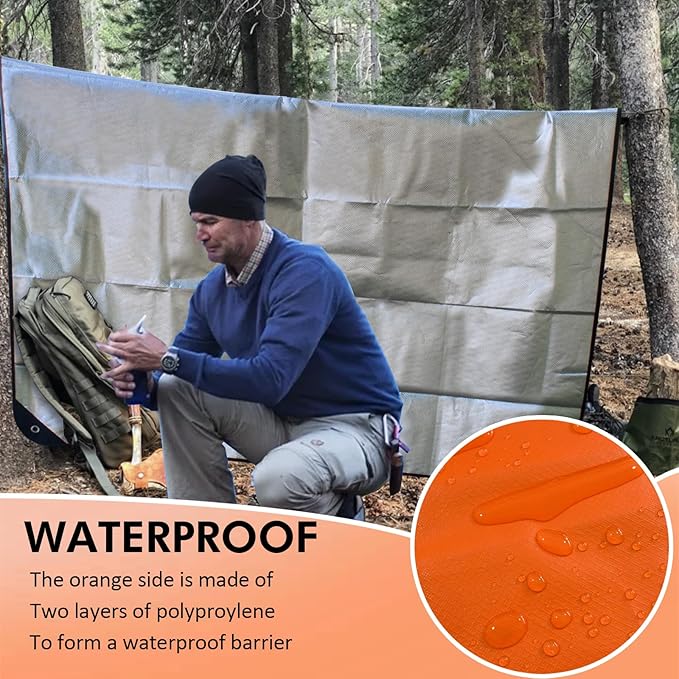4 Pack Upgrade Survival Blanket – Insulated Thermal Reflective Tarp - 60" x 82". All-Weather, Reusable Emergency Blanket for Car or Camping, Orange