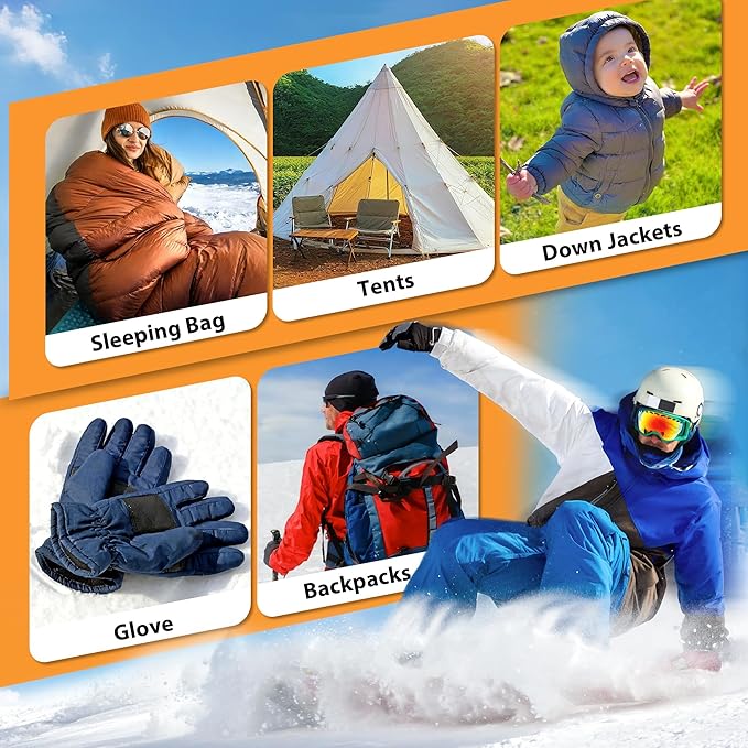 Down Jacket Repair Patch Kit, Outdoor Gear Tenacious Repair Tape, Self Adhesive Fabric Patches for Clothes, Waterproof Ripstop Nylon Fabric Patch for Puffer Jacket, Coat, Tent (18 Pcs, Yellow)