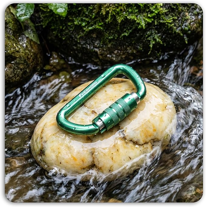 FresKaro 3inch 12kN-2698lbs Auto Locking Carabiner Clips, Solid D Shape, Heavy Duty 7075 Aluminum, Lightweight 1.09oz, Rust Proof, for Hammock, Hiking, Dog Leash, Keychain etc., Multi-Colors