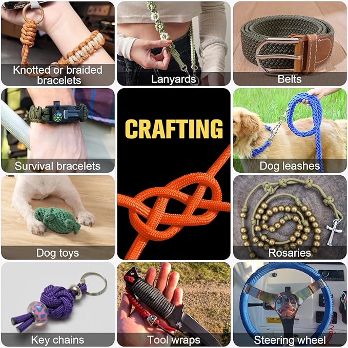 Paracord Rope 750 lb - 500ft 5/32" Parachute Cord 4MM 12-Strand para Cord - Heavy Duty Spool String for Survival,Camping Gear, Survival Bracelet, Clothesline - Orange