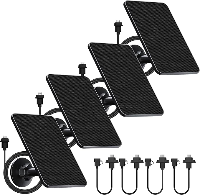 Rhorawill 4 Pack Solar Panel for Blink Outdoor 2K+/4(4th Gen)/Outdoor(3rd Gen) XT3 and XT2/XT Camera(Not Included)/Blink Outdoor Camera,Solar Panel with Mount 13.1ft Cable Rubber Plug