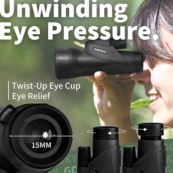 Gosky Monoculars Telescope, 15x55 HD Monocular for Adult with BAK4 Prism & FMC Lens, Lightweight Monocular with Smartphone Adapter Suitable for Bird Watching Hunting (Black)