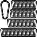 100 Pack 2.36" Spring Snap Hook Carabiners, M6 Galvanized Steel Black Small Carabiner Clip, Keychain Clip, Quick Link Key Chain for Hammock Swing Set Outdoor Travel, Camping, Fishing, Hiking