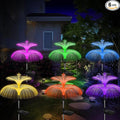 Weepong Solar Garden Lights 6 Pack New Upgraded Solar Lights Outdoor Waterproof 7 Color Changing Double Jellyfish and Star Flower Garden Decor Yard Lawn Christmas Decorations, Gifts for Women Mom