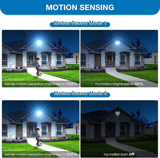 Solar Lights Outdoor,IP66 Waterproof Solar Street Lights Outdoor,6500K LED Dusk to Dawn Security Flood light with Motion Sensor and Remote Control for Yard,Parking Lot, Courtyards,Garages 4-Pack