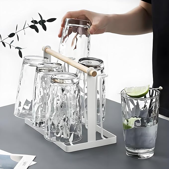 15 Oz Unbreakable Tritan Drinking Glasses Shatterproof Acrylic Glasses Drinkware BPA Free Hard Plastic Cups Reusable Kitchen Water Glasses Drinking Set of 6 (Clear)