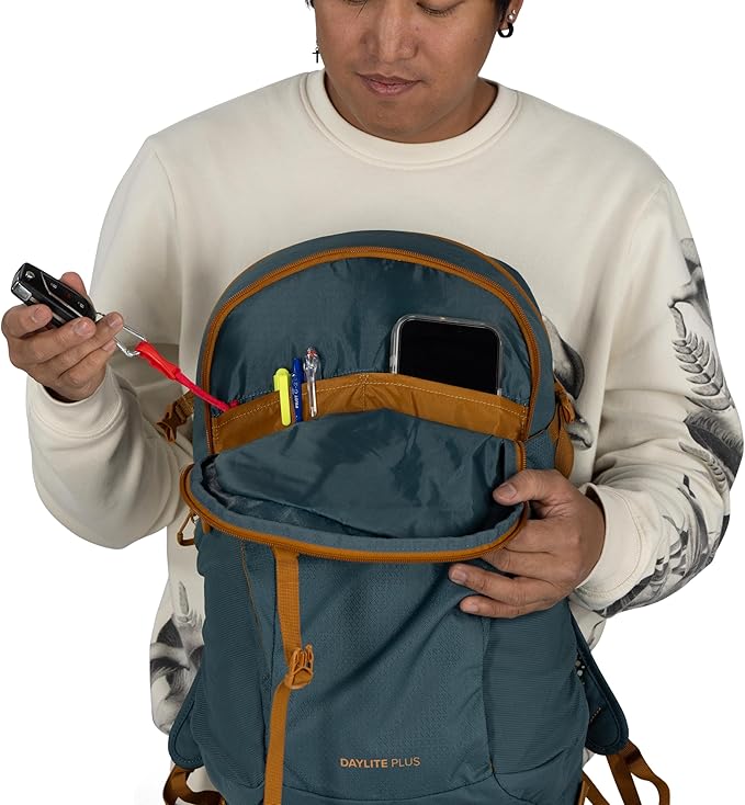Osprey Daylite Plus Commuter Backpack - Everyday Pack with Laptop Sleeve, Bottle Pockets, and Extra Storage, Iris Pink