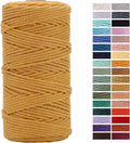 Yellowish Brown Macrame Cord 3mm x 109Yards,Colored Cotton Rope Craft Cord Colorful Cotton Cord Twine for Wall Hanging Plant Hangers Crafts Knitting Decorative Projects