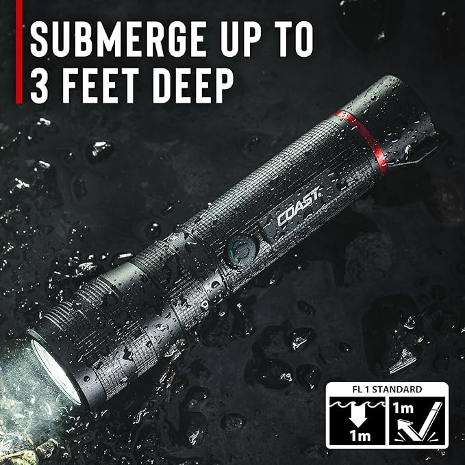 Coast G60R 1000 Lumen Waterproof Rechargeable LED Flashlight, 2-Pack
