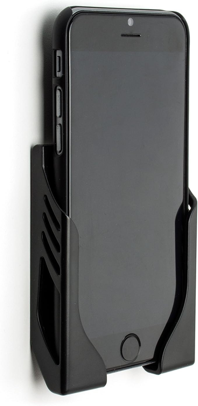 Dockem Damage-Free Wall Mount for iPhone: 14, 13, 12, 11, Pro, Plus, Mini, Pro Max, SE 2/3, XS/X, XS Max, XR, 8/7, 8/7+, S22, S21, S20: 3M Command Strip Adhesives: Koala Mount Wall Dock [Black]