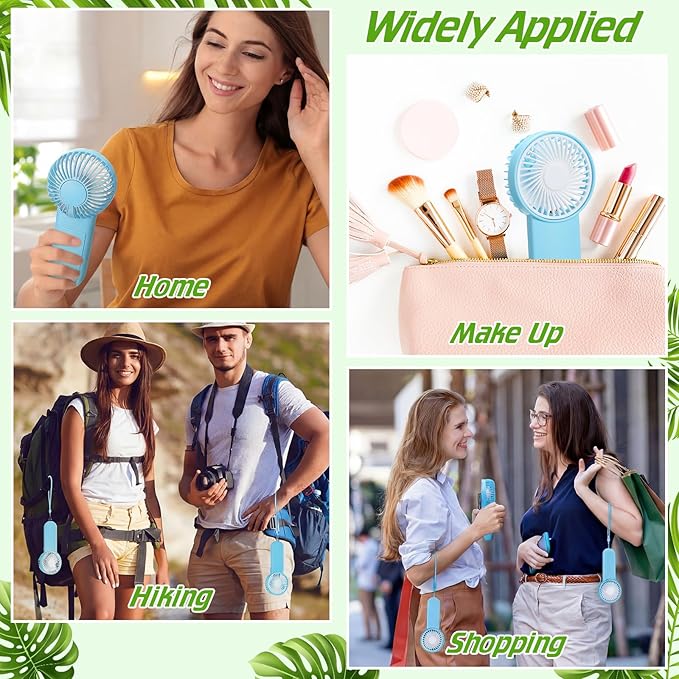 Sumind 20 Pcs Small Personal Portable Fan Mini Handheld Bulk 1 Speed Electric Cute Battery Powered for Neck Lash Makeup Women Men Travel Camping Indoor Outdoor Summer (Blue)