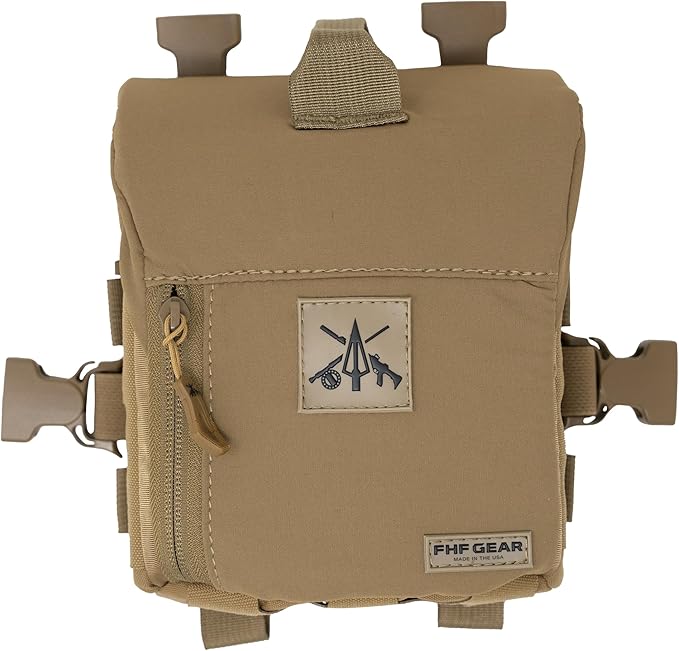 FHF Gear FOB Bino Pouch – Magnetic Binocular Case with MOLLE, Fleece Lining & Wind Indicator Storage for Hunting & Field Use