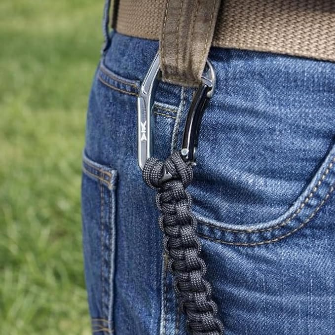 HERCULES Paracord Keychain Set – 2 Pack Lanyard Rope with Aluminum Clip, Durable Paracord Wrist Strap for Outdoor Activities, Army Green