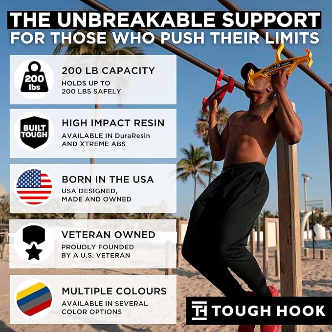 Tough Hook Original Heavy Duty Hangers – The Superhero of Hangers USA-Made, Anti-Slip ABS Resin Tactical Hanger for Police Gear, Scuba Gear & Dive BCD – DuraResin 200-lb Cap Wetsuit Hanger, 1 Foliage