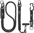 Heavy Duty Braided Paracord Lanyard for ID Badges,EDC Tether for Phone,Tactical 550 Paracord Keychain with USA Flag