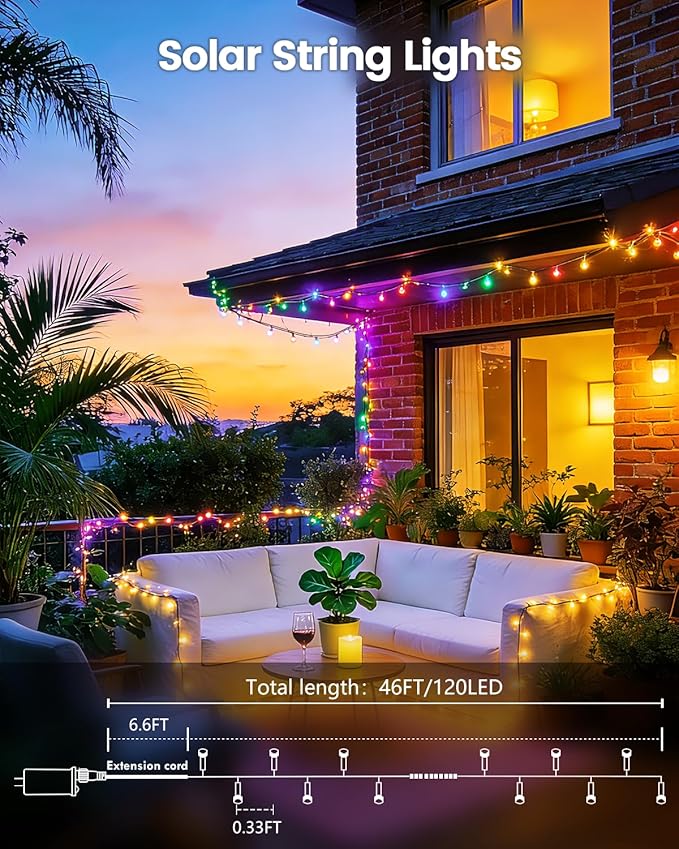 OZS 2PK 240LED Multicolor Solar Christmas Lights Outdoor Waterproof,String Lights for Outside, Green Wire Solar Tree Lights with 8 Lighting Modes for Xmas Wedding Party Christmas Decor