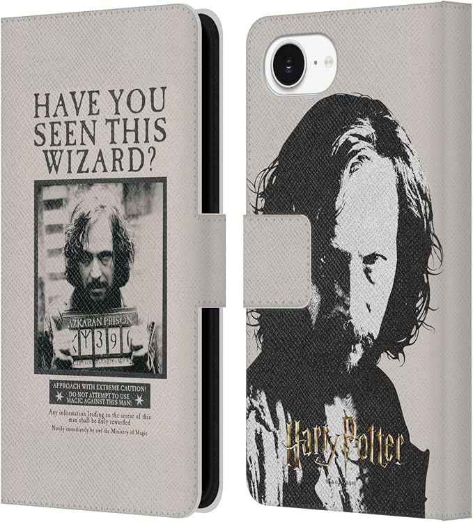 Head Case Designs Officially Licensed Harry Potter Sirius Black Poster Prisoner of Azkaban II Leather Wallet Case Compatible with Apple iPhone 16e / iPhone 17e