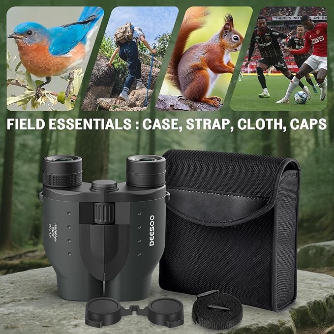 25x32 Binoculars for Adults Kids Compact - DEESOO High Powered Bird Watching Binoculars Lightweight Small Size for Hunting Traveling Sports Hiking Gift for Men Women