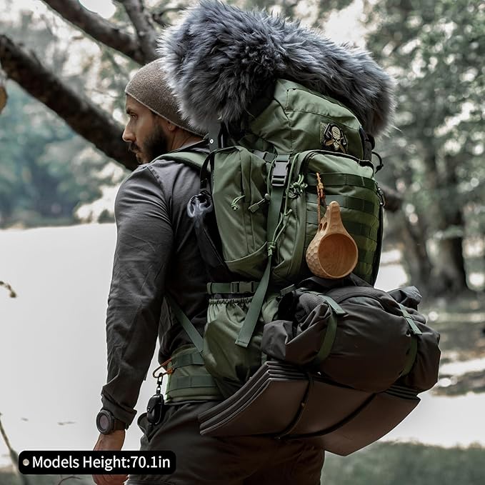 Mardingtop 60L Military Internal Frame Backpack for Hiking,Camping,Hunting,Rucksack Backpack with Rain Cover