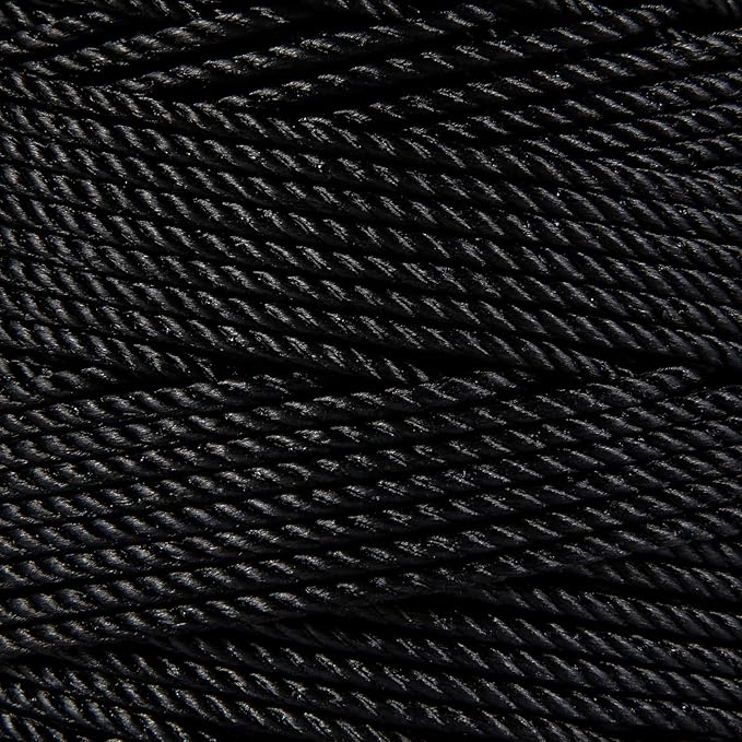 HONGDA Tarred Bank Line Twine, 628 Feet Nylon Twine #24 Bank Line-Black Nylon String, Black Strong Twisted Seine Rope Ideal for Gardening, Construction, Gear Tying, Jungle Survival