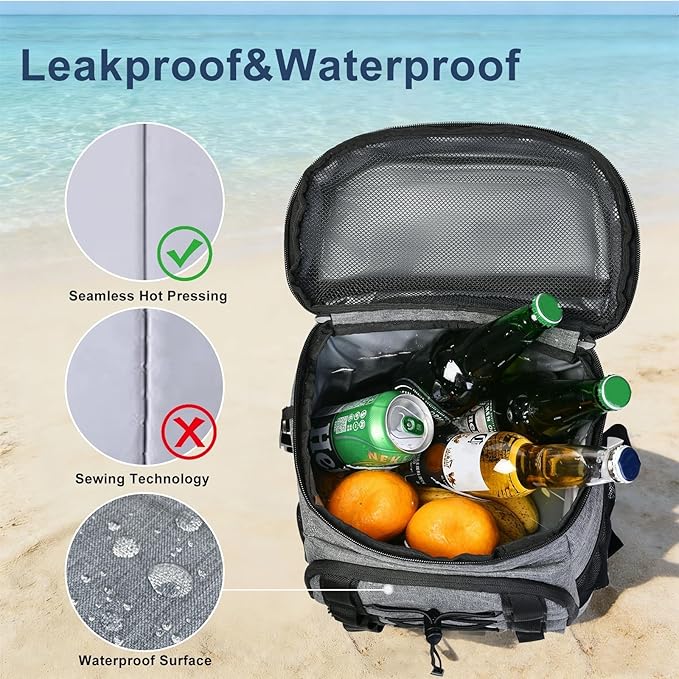 33 Cans Insulated Backpack Cooler - Leakproof Waterproof Lightweight Soft Coolers Bag for Camping Picnic Hiking Beach and Lunchbox Backpacks Bags-Leak Proof Ice Chest Back Pack