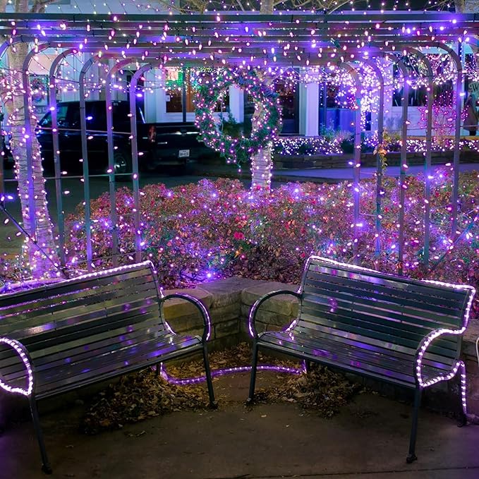 Selarlyt Solar String Lights for Outside, 72Ft 200 LED Solar Fairy Lights with 8 Modes, Solar Powered Fairy Lights Waterproof for Waterproof for Christmas Tree Garden Party Wedding Decor.（Purple）